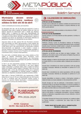 Imagem da notícia BOLETIM SEMANAL Nº 012